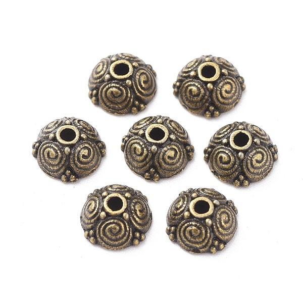 

PandaHall Alloy Bead Caps, Lead Free and Cadmium Free, Antique Bronze Color, 8x8x4.5mm, Hole: 2mm, Inner Diameter: 6mm Alloy