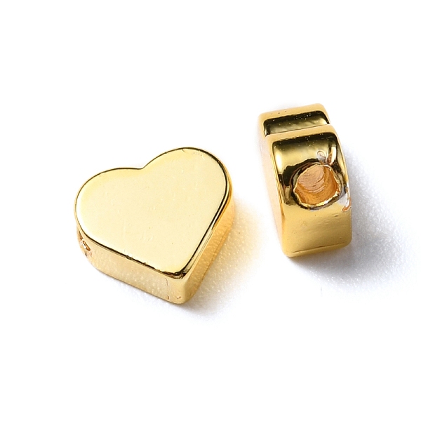 

PandaHall Brass Beads, Heart, Golden, 7x6x3mm, Hole: 1.5mm Brass Heart