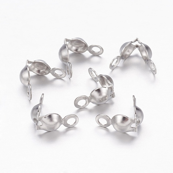 

PandaHall 304 Stainless Steel Bead Tips, Calotte Ends, Clamshell Knot Cover, Stainless Steel Color, 8.5x4mm, Hole: 1.5mm 304 Stainless Steel