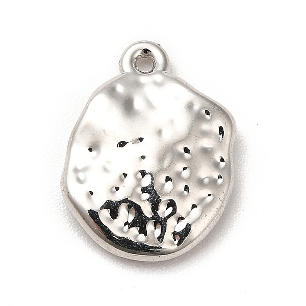 

PandaHall Rack Plating Alloy Pendants, Cadmium Free & Lead Free, Textured, Flat Round, Platinum, 15x12x3mm, Hole: 1mm Alloy Flat Round