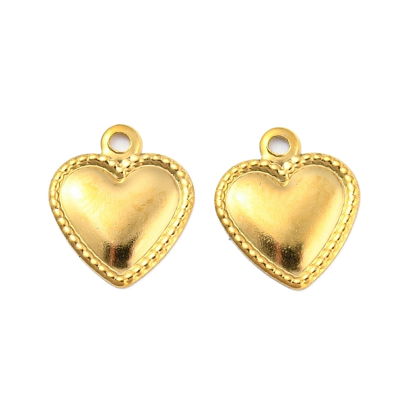 

PandaHall 304 Stainless Steel Charm, Heart Charm, Golden, 10x8x1mm, Hole: 1mm 304 Stainless Steel Heart