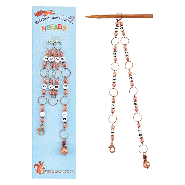 

PandaHall 2 Pcs Knitting Row Counter Chains, Numbers Acrylic Bead Stitch Marker with Zinc Alloy Lobster Claw Clasp for Knitting Crochet...