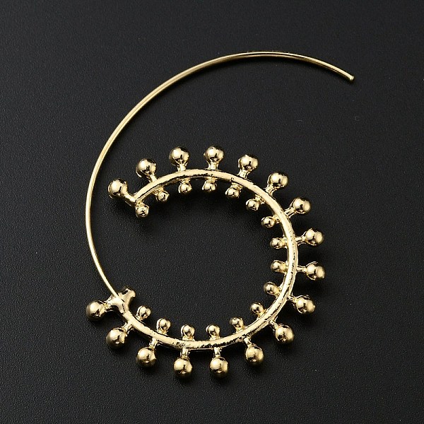 

PandaHall Round Beaded Vortex Alloy Stud Earrings with Stainless Steel Pins for Women, Light Gold, 55.5x38.5x3mm, Pin: 1.2mm Alloy Ring