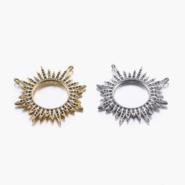 

PandaHall Brass Micro Pave Cubic Zirconia Solar Eclipse Pendants, Sun, Black, Mixed Color, 30x30x2mm, Hole: 1mm Brass+Cubic Zirconia Sun...