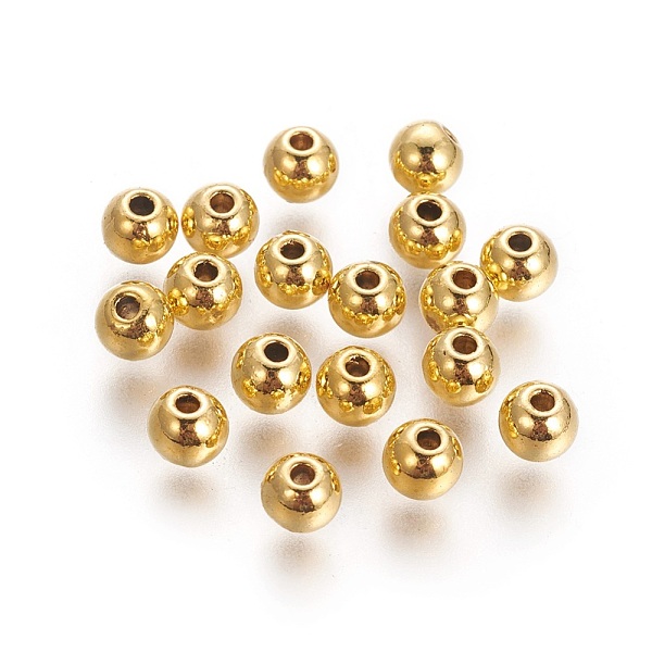 

PandaHall Tibetan Style Alloy Beads, Cadmium Free & Nickel Free & Lead Free, Round, Antique Golden, 5x4mm, Hole: 1mm Alloy Round