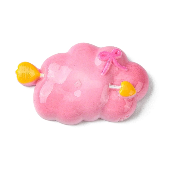 

PandaHall Pink Theme Opaque Resin Decoden Cabochons, Valentine's Day, Cloud, 21x34.5x7mm Resin Cloud Pink