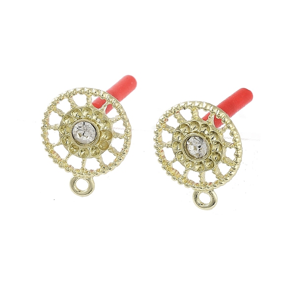 

PandaHall Rack Plating Golden Alloy with Rhinestone Stud Earring Findings, with Loops and 304 Stainless Steel Pins, Cadmium Free & Nickel...
