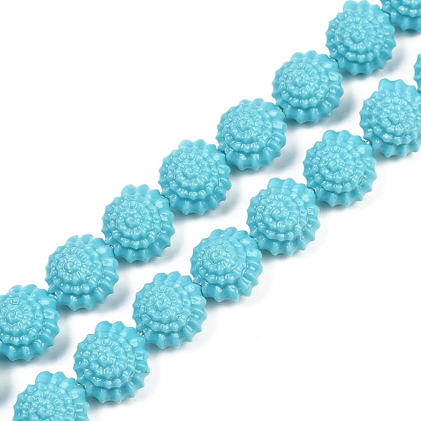 Brins de perles sculptées en corail synthétique
