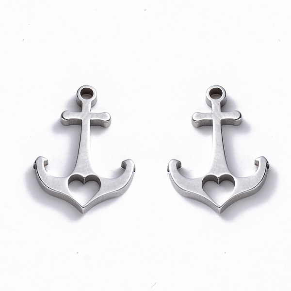 

PandaHall 304 Stainless Steel Charms, Laser Cut, Anchor with Heart, Stainless Steel Color, 15x11x1mm, Hole: 1.2mm 304 Stainless Steel Anchor...