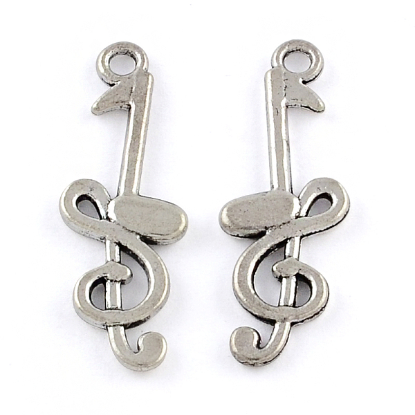 

PandaHall Tibetan Style Zinc Alloy Pendants, Lead Free & Cadmium Free, Musical Note, Antique Silver, 31.2x11x2mm, Hole: 2mm, about...