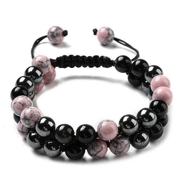 

PandaHall Natural & Synthetic Mixed Gemstone Beads Braided Bead Bracelets, Multi-strand Bracelets, Inner Diameter: 2-1/8~3-1/8 inch(5.5~8cm)...