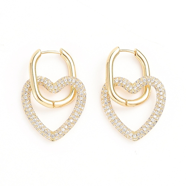 Boucles d'oreilles créoles en laiton zircon cubique micro pavé