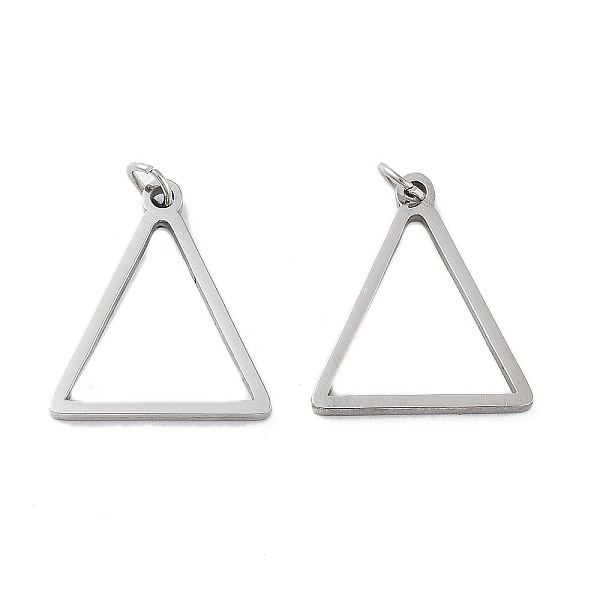 

PandaHall 304 Stainless Steel Pendants, Laser Cut, with Jump Ring, Stainless Steel Color, Triangle, 17x15x1mm, Hole: 2mm 304 Stainless Steel...