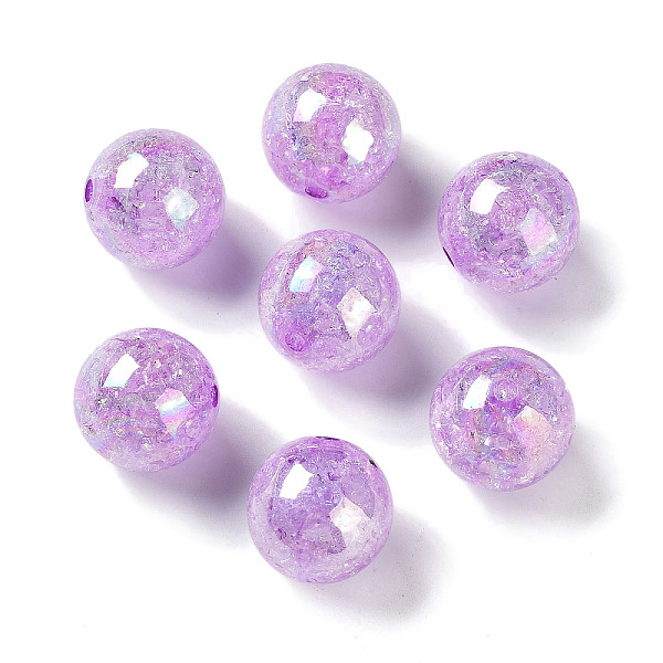 

PandaHall AB Color Transparent Crackle Round Acrylic Beads, Lilac, 20mm, Hole: 2.5mm, about 108pcs/500g Acrylic Round Purple