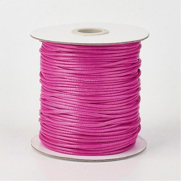 

PandaHall Eco-Friendly Korean Waxed Polyester Cord, Camellia, 2mm, about 90yards/roll(80m/roll) Waxed Polyester Cord Round Pink