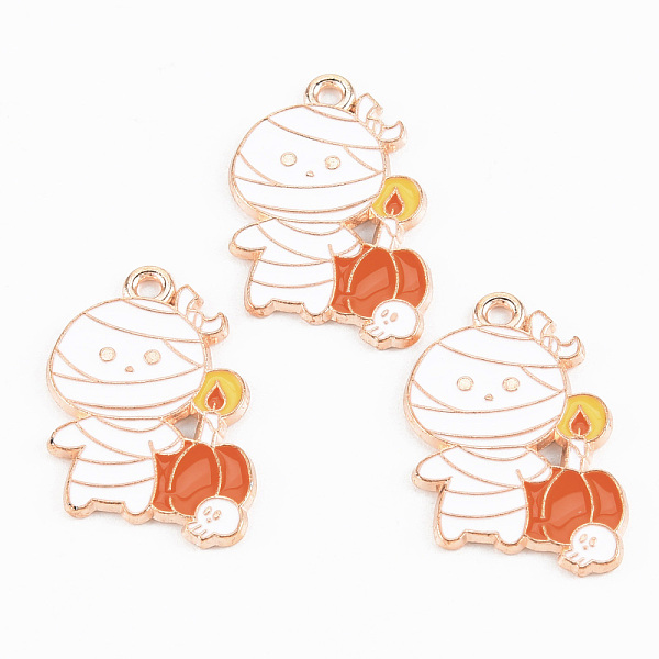 

PandaHall Light Gold Tone Alloy Enamel Pendants, Cadmium Free & Lead Free, Halloween, Mummy, White, 25x19x1.2mm, Hole: 1.5mm Alloy+Enamel...