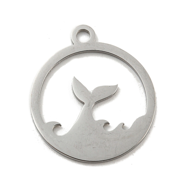 

PandaHall 304 Stainless Steel Pendants, Laser Cut, Stainless Steel Color, Flat Round Charm, Fishtail, 24.5x21x1mm, Hole: 2.5mm 304 Stainless...