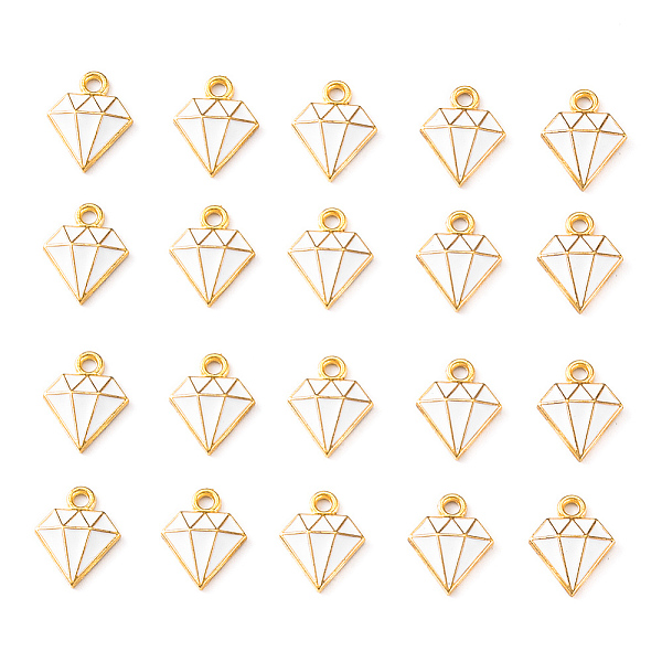 20Pcs Light Gold Alloy Enamel Charms
