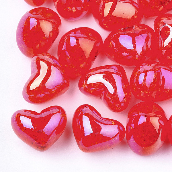 

PandaHall Transparent Crackle Acrylic Beads, Half Drilled Beads, Heart, Crimson, 14.5x18x13mm, Half Hole: 3.5mm Acrylic Heart Pink