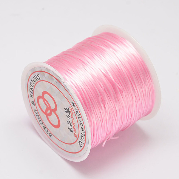 

PandaHall Flat Elastic Crystal String, Elastic Beading Thread, for Stretch Bracelet Making, Pink, 0.8mm, about 54.68 Yards(50m)/Roll Spandex...