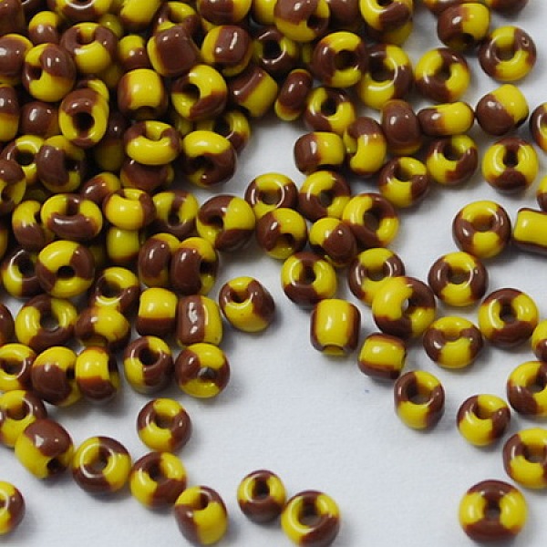 

PandaHall 12/0 Glass Seed Beads, Opaque Colours Seep, Gold, 2mm, hole: 0.8mm Glass Gold