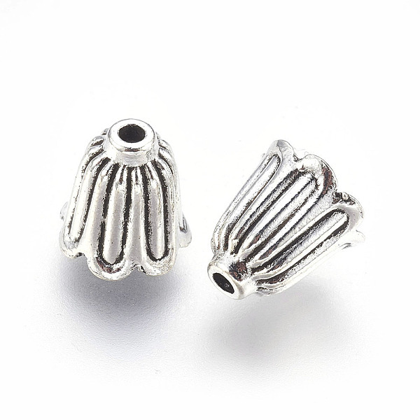 

PandaHall Lead Free & Nickel Free Alloy Bead Caps, Long-Lasting Plated, 7-Petal, Flower, Antique Silver, 11x10mm, Hole: 2mm, Inner Diameter...