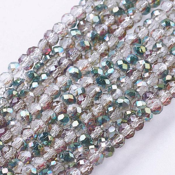 

PandaHall Electroplate Glass Faceted Rondelle Beads Strands, Half Plated, Green, 3x2mm, Hole: 1mm, about 165~169pcs/strand, 15~16 inch...