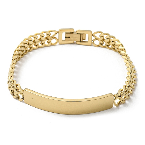 

PandaHall Ion Plating(IP) 304 Stainless Steel ID Bracelets, Link Chains Bracelets for Women, Real 18K Gold Plated, 7-1/2 inch(19cm), 8mm 304...