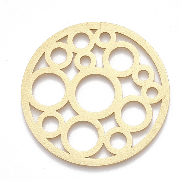 

PandaHall Aluminium Filigree Joiners Links, Laser Cut Filigree Joiners Links, Flat Round, Golden, 50x1mm Aluminum Flat Round