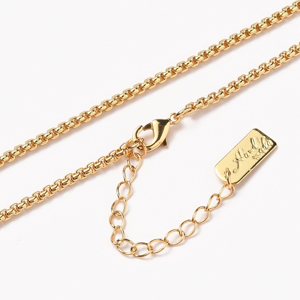 

PandaHall Brass Box Chain Necklaces, with Lobster Claw Clasps, Long-Lasting Plated, Word Hand Made, Real 18K Gold Plated, 24-1/4 inch...