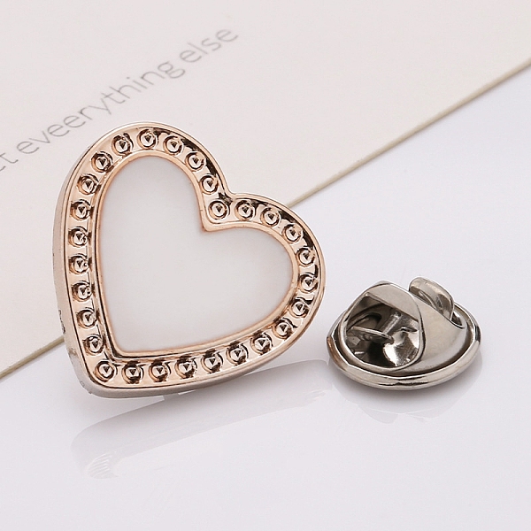 

PandaHall Plastic Brooch, Alloy Pin, with Enamel, for Garment Accessories, Heart, Snow, 21mm Alloy+Enamel Heart White