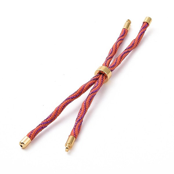 

PandaHall Nylon Cord Silder Bracelets, for Connector Charm Bracelet Making, with Rack Plating Golden Brass Findings, Long-Lasting Plated..., Red