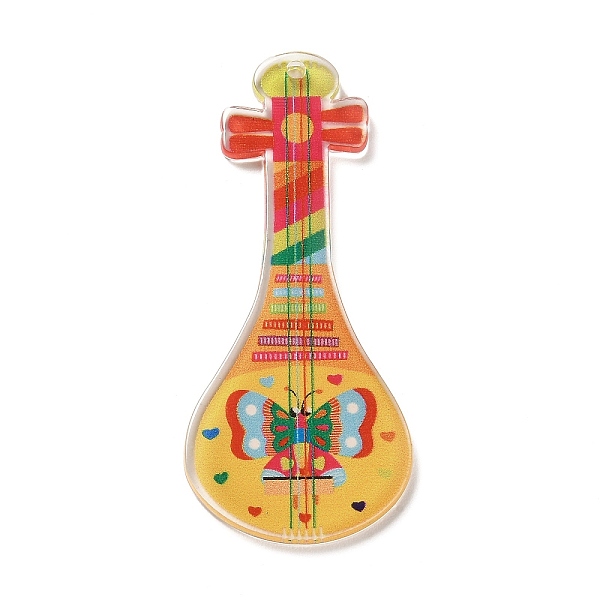 

PandaHall Instrument Theme Translucent Resin Big Pendants, Colorful Chinese Lute Pipa Charms, Butterfly, 54.5x24x2mm, Hole: 1.6mm Resin...