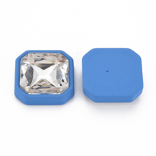 

PandaHall Rubberized Style Acrylic Rhinestone Cabochons, Faceted, Square, Royal Blue, 22.5x22.5x7.5mm Acrylic Rhinestone Square