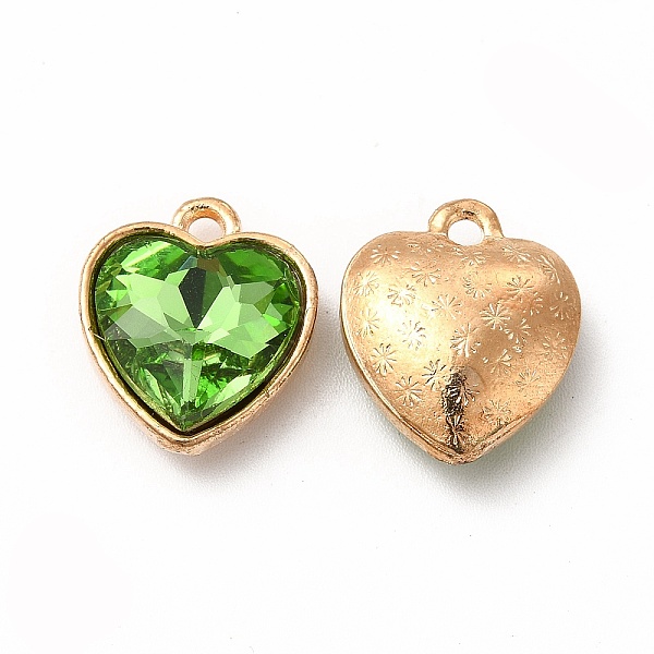

PandaHall Faceted Glass Rhinestone Pendants, with Golden Tone Zinc Alloy Findings, Heart Charms, Medium Sea Green, 16.5x14x6.5mm, Hole...