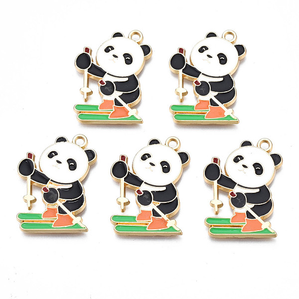 

PandaHall Rack Plating Alloy Enamel Pendants, Cadmium Free & Nickel Free & Lead Free, Light Gold, Panda, Black, 27x20x1.5mm, Hole: 1.8mm...