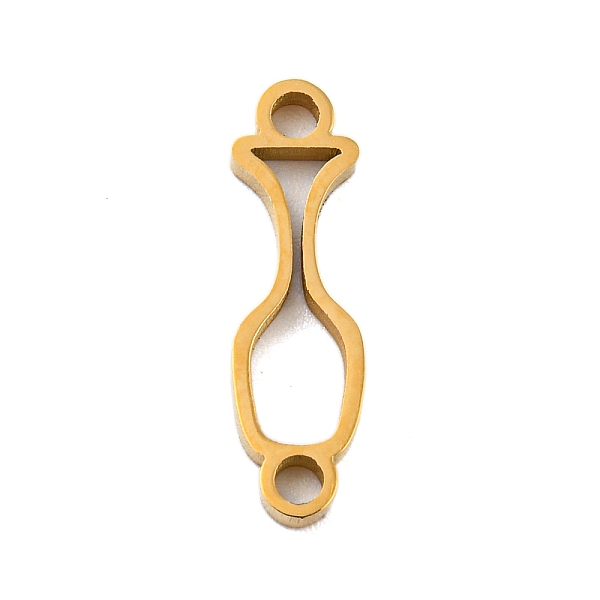 

PandaHall Ion Plating(IP) 304 Stainless Steel Hollow Connector Charms, Laser Cut, Wine Glass Links, Real 18K Gold Plated, 17x5x1.5mm, Hole...