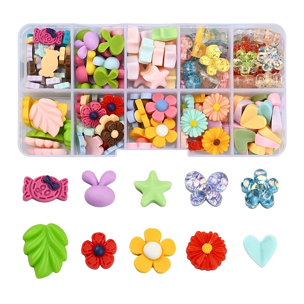

PandaHall 10 Style Opaque Resin Cabochons, Mixed Shapes, Mixed Color, 13x4.5mm, 125pcs/box Resin Mixed Shapes Multicolor