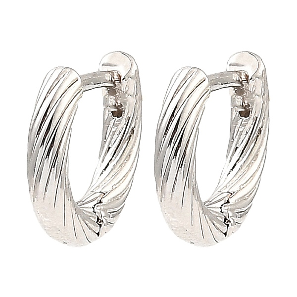 

PandaHall Brass Hoop Earrings, Twist Ring, Platinum, 11.5x13x2.5mm Brass Ring