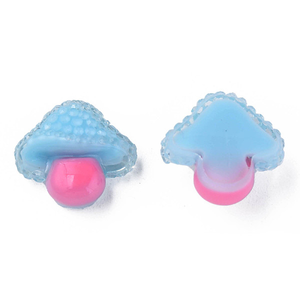 

PandaHall Translucent Epoxy Resin Cabochons, Druzy, Mushroom, Light Sky Blue, 15x15.5x8mm Epoxy Resin Mushroom