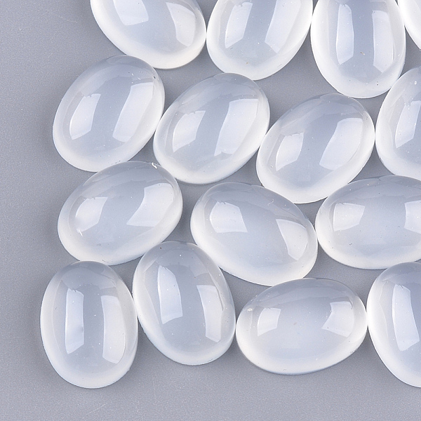 

PandaHall Translucent Resin Cabochons, Oval, WhiteSmoke, 14x10x4mm Resin Oval White