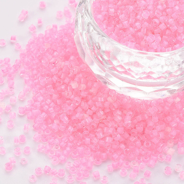 

PandaHall Glass Cylinder Beads, Seed Beads, Inside Colours, Round Hole, Pink, 1.5~2x1~2mm, Hole: 0.8mm, about 8000pcs/bag, about 1pound/bag...