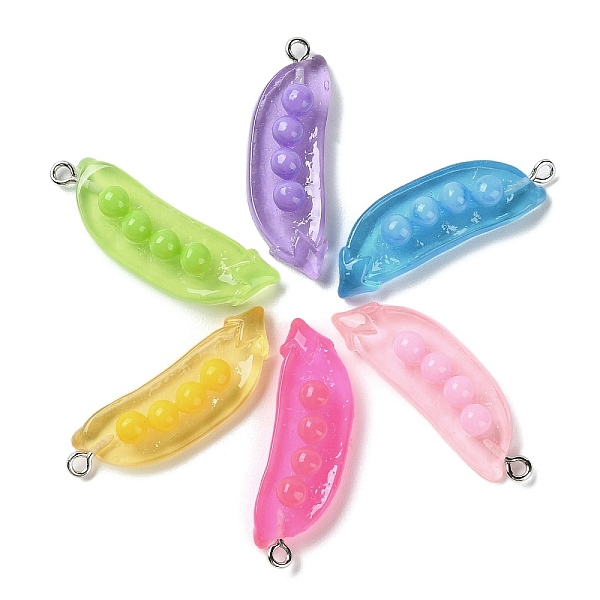 

PandaHall Transparent Resin Pendants, Pea Charms with Platinum Plated Iron Loops, Mixed Color, 37.5~38x12x7.5~8mm, Hole: 2mm Iron+Resin Pea..., Multicolor