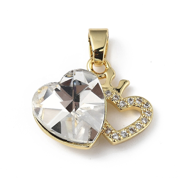 

PandaHall Real 18K Gold Plated Rack Plating Brass Micro Pave Clear Cubic Zirconia Pendants, with Glass, Long-Lasting Plated, Cadmium Free &...