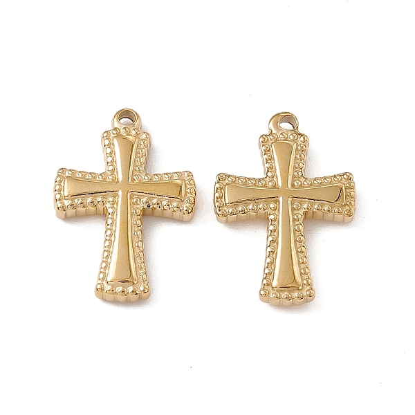 

PandaHall Vacuum Plating 201 Stainless Steel Pendants, Cross Charm, Real 18K Gold Plated, 18.5x12.5x2.5mm, Hole: 1.2mm 201 Stainless Steel...