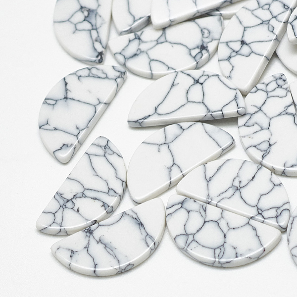 

PandaHall Synthetic Turquoise Cabochons, Semicircle, White, 10x5x1.5mm Synthetic Turquoise Others White
