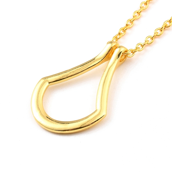 

PandaHall Minimalist Open Teardrop Alloy Pendant Necklace for Women, Golden, 19.49 inch(49.5cm) Alloy