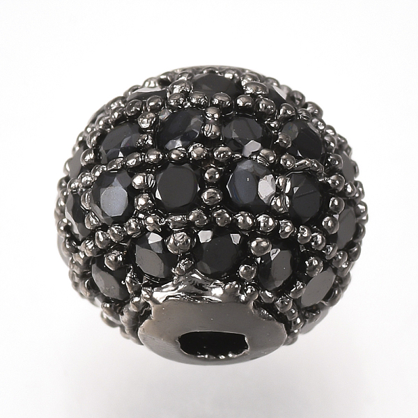 

PandaHall Brass Micro Pave Cubic Zirconia Beads, Round, Black, Gunmetal, 10mm Brass+Cubic Zirconia Round Black