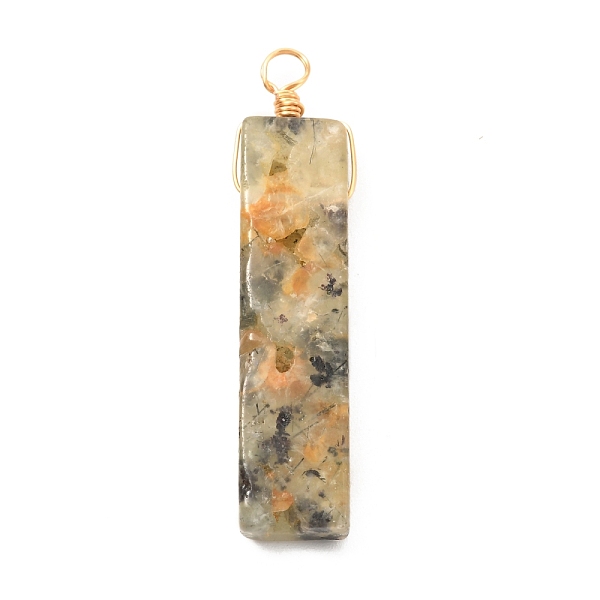 

PandaHall Natural Quartz Pendants, with Real 18K Gold Plated Eco-Friendly Copper Wire, Rectangle, 42~51x11~12x6~7.5mm, Hole: 4mm Quartz...