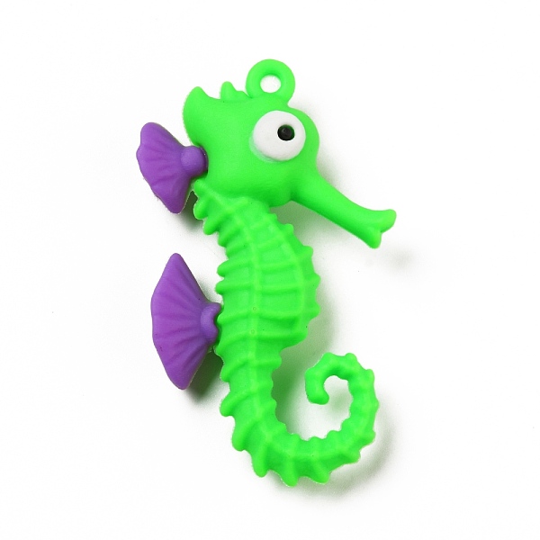 

PandaHall PVC Plastic Big Pendants, Sea Horse, Lime, 60x35x15mm, Hole: 3mm PVC Sea Horse Green